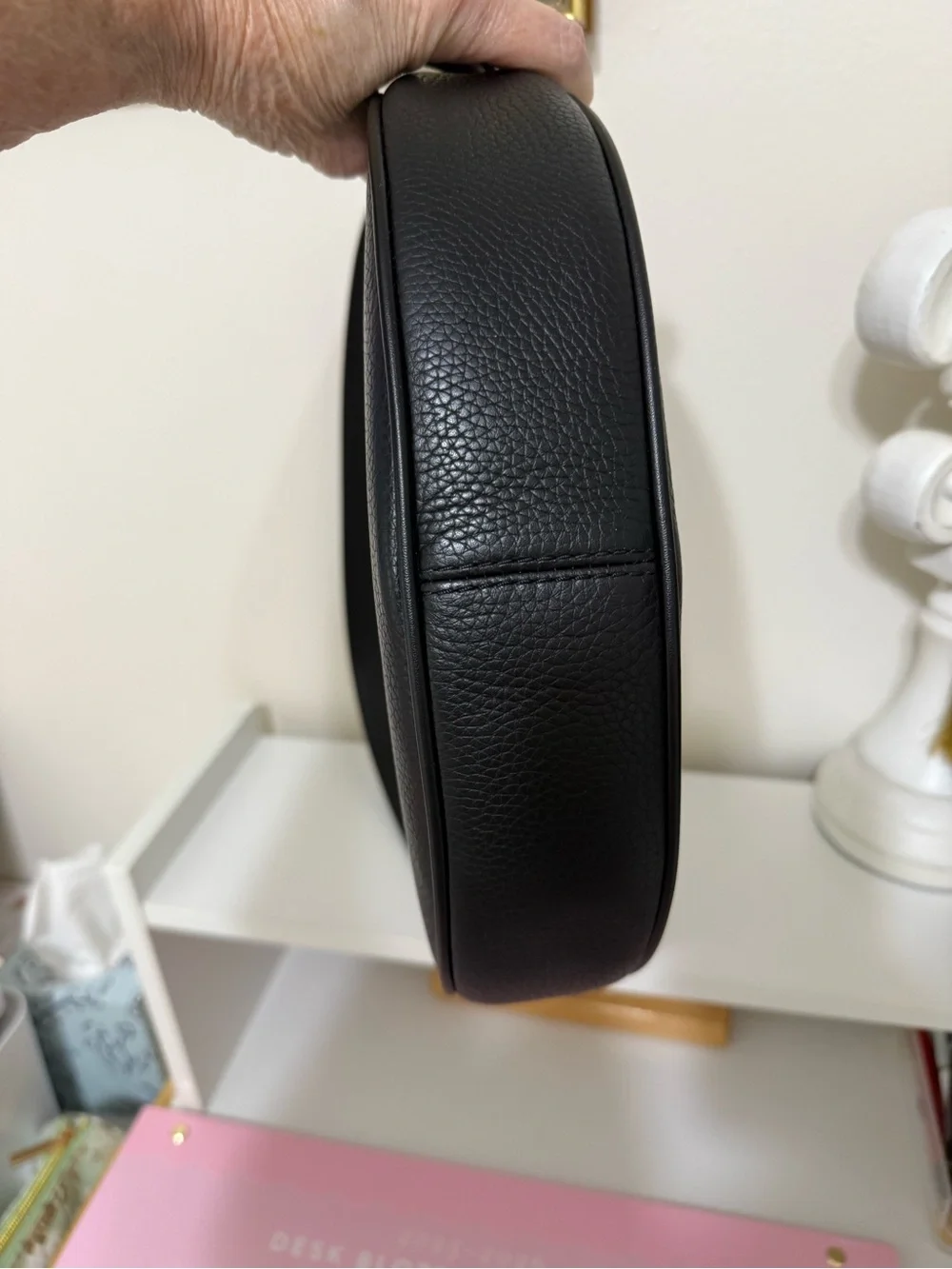 Michael Kors Dover Black Pebbled Leather Hobo Shoulder Bag